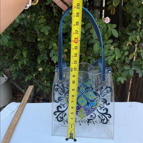 BRIGHTON SUMMER HEART Clear Plastic Navy Leather Straps Tote Purse.💙 - Picture 17 of 17